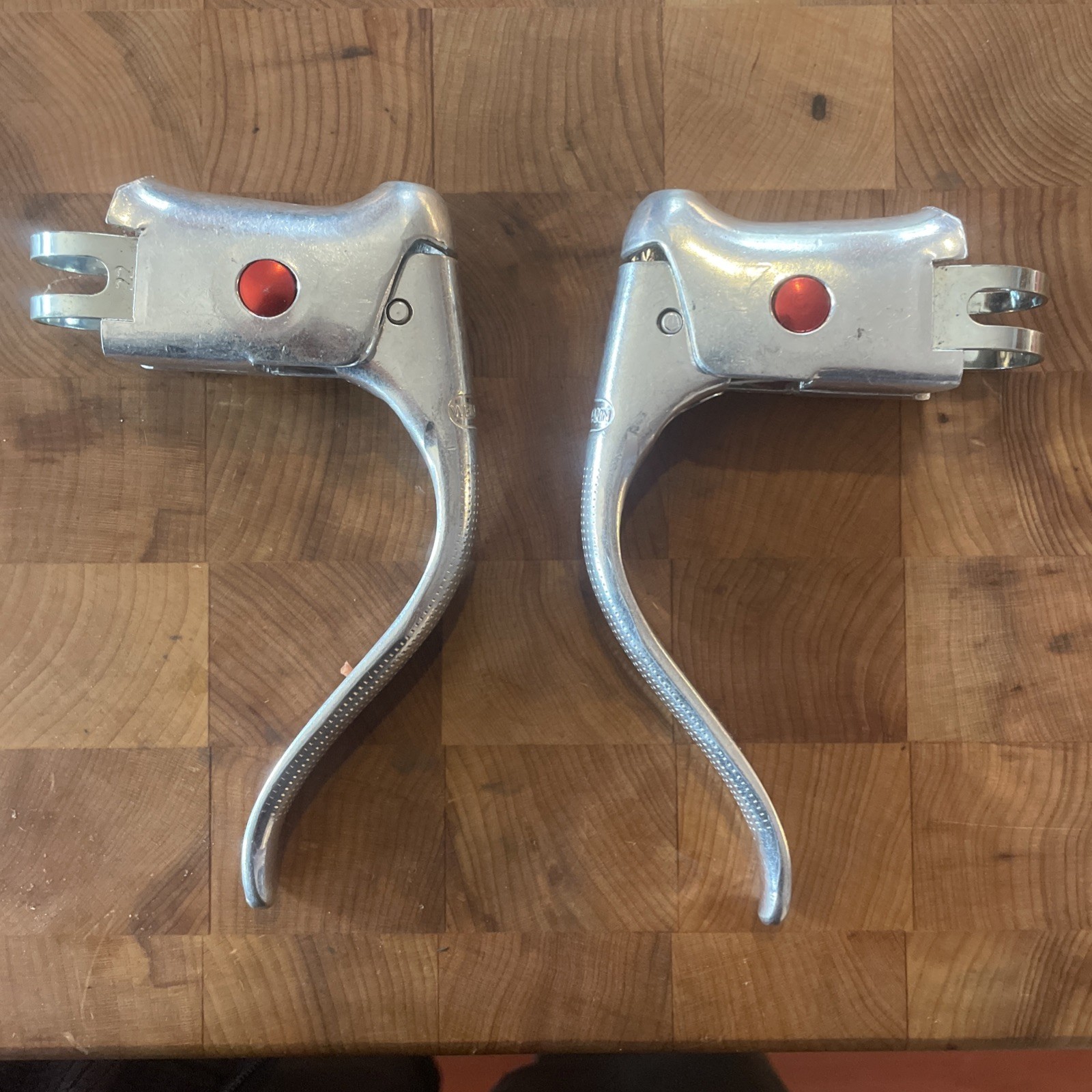 Vintage New-Old-Stock WEINMANN Brake Drop-Bar Levers • Red Dot • 22mm. (NJ)