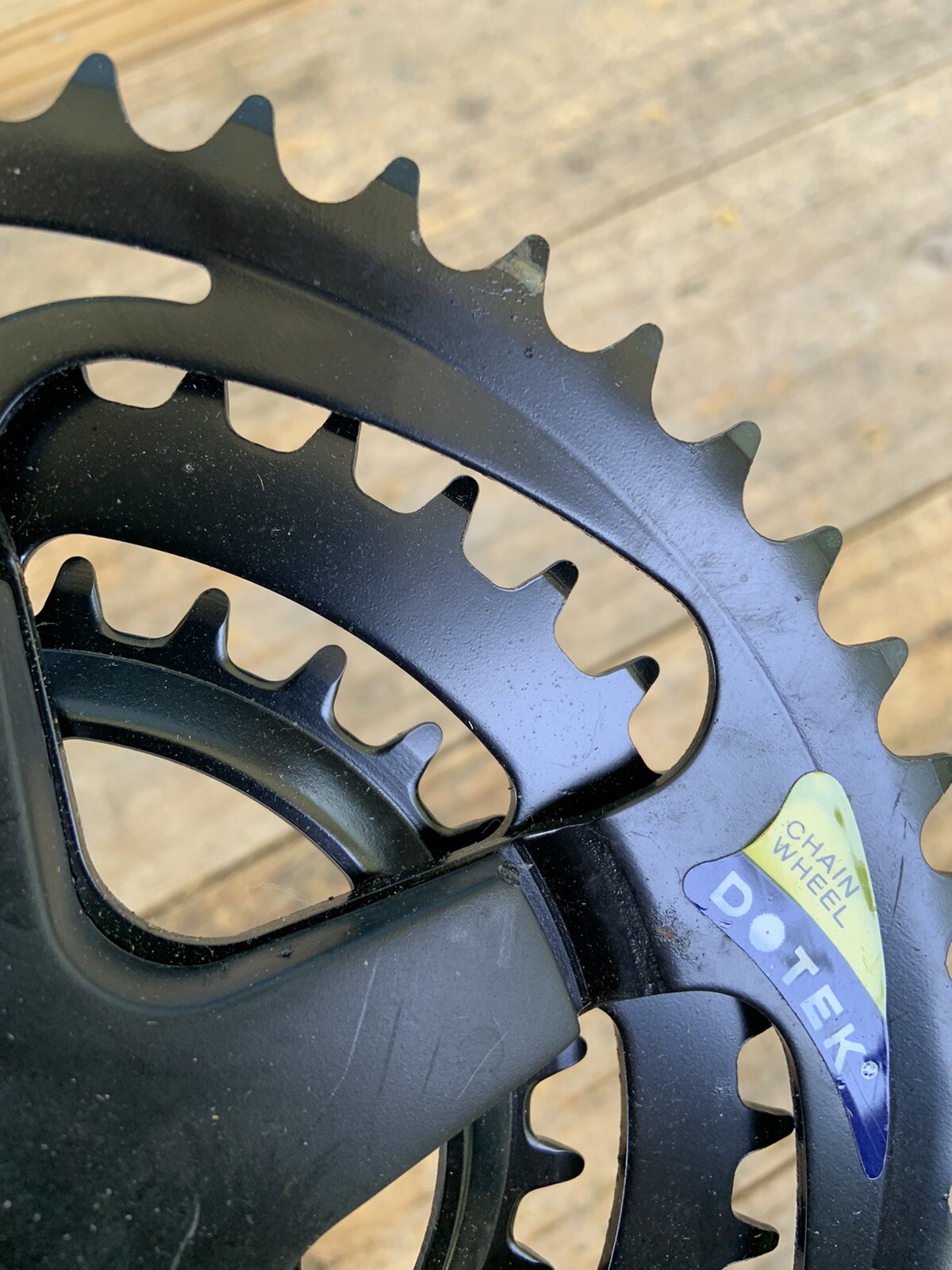 NOS Black Dotek Triple Chain Ring For One Piece Cranks-28-48t-Road Bike Cruiser