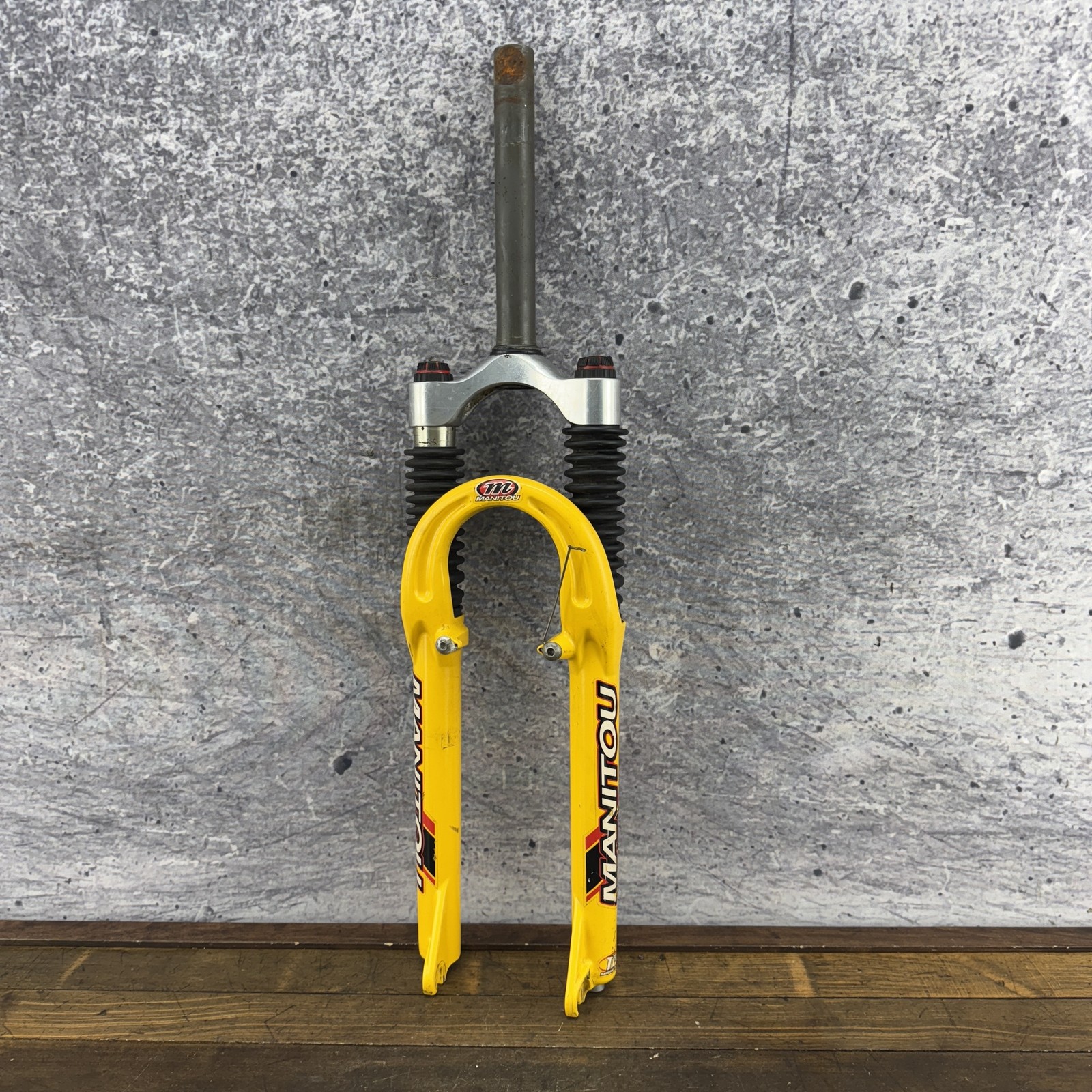 Vintage Manitou X-Vert E Suspension Fork 1 1/8″ 26″ MTB V-Brake TPC DISC Yellow
