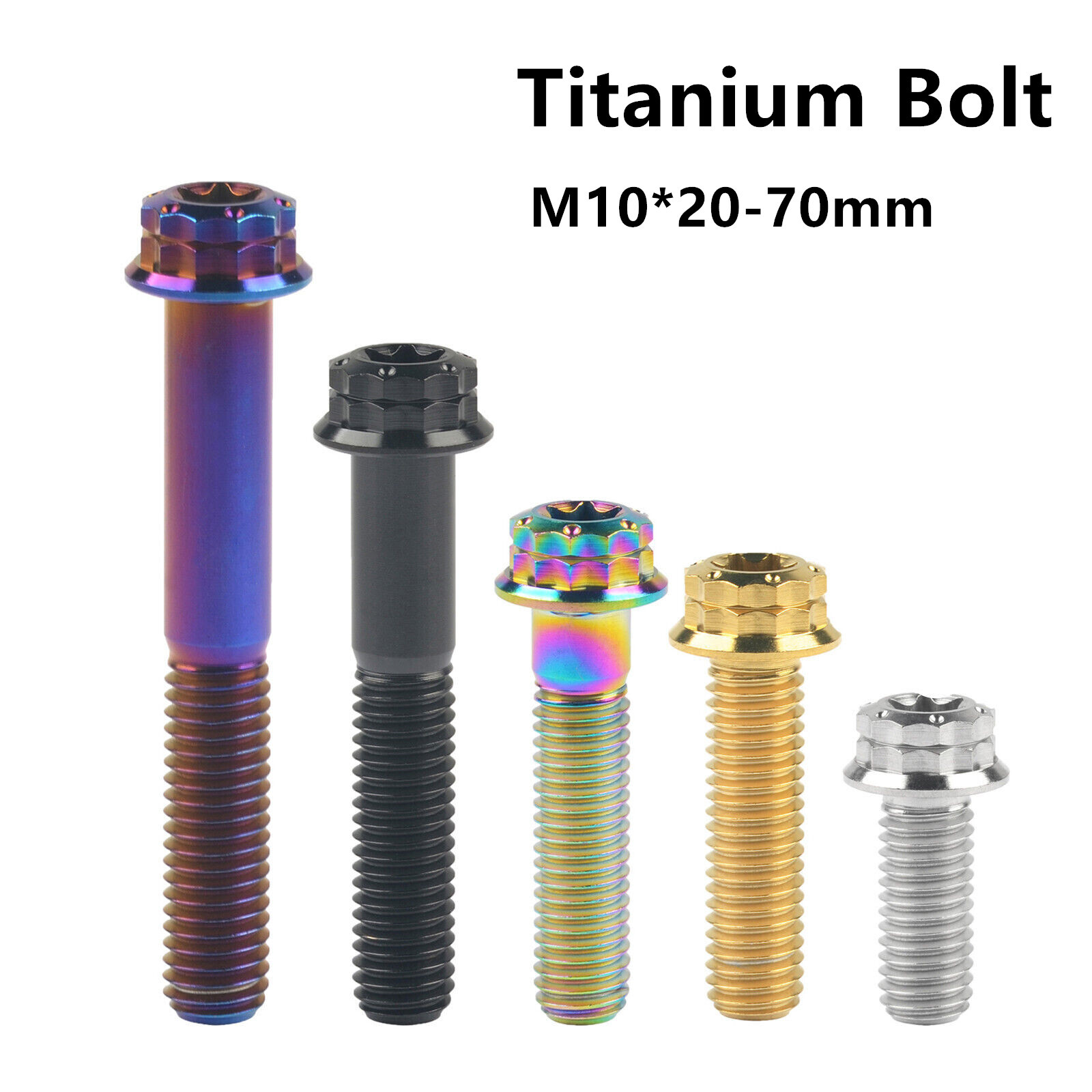 M10 Titanium Bolt M8 Flange 12-Point Torx Screw 20 25 30 35 40 45 50 55 60-70mm