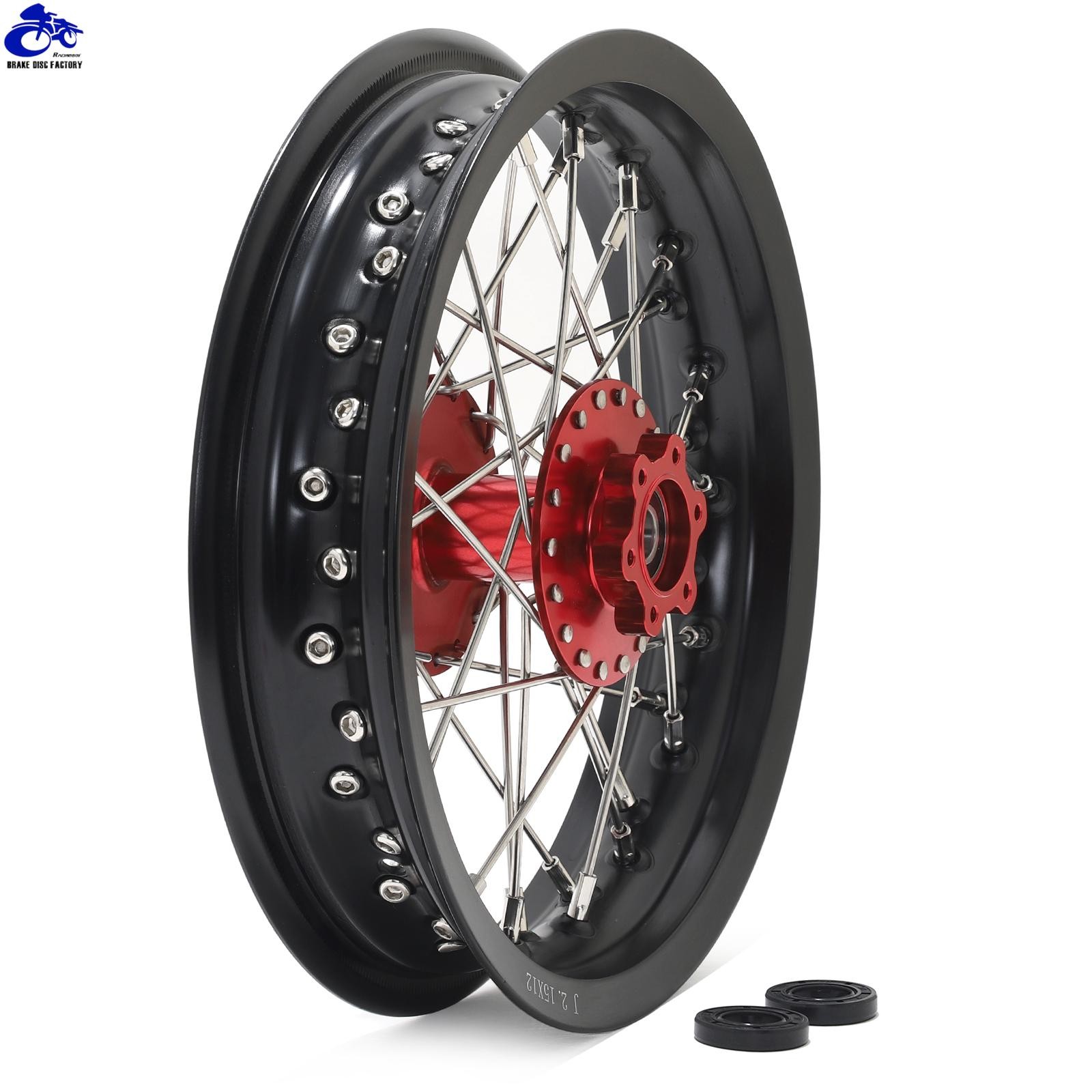 Supermoto 12″x2.15″ Spoked Front Rear Wheels Rims Hubs For SUR RON Light Bee LBX