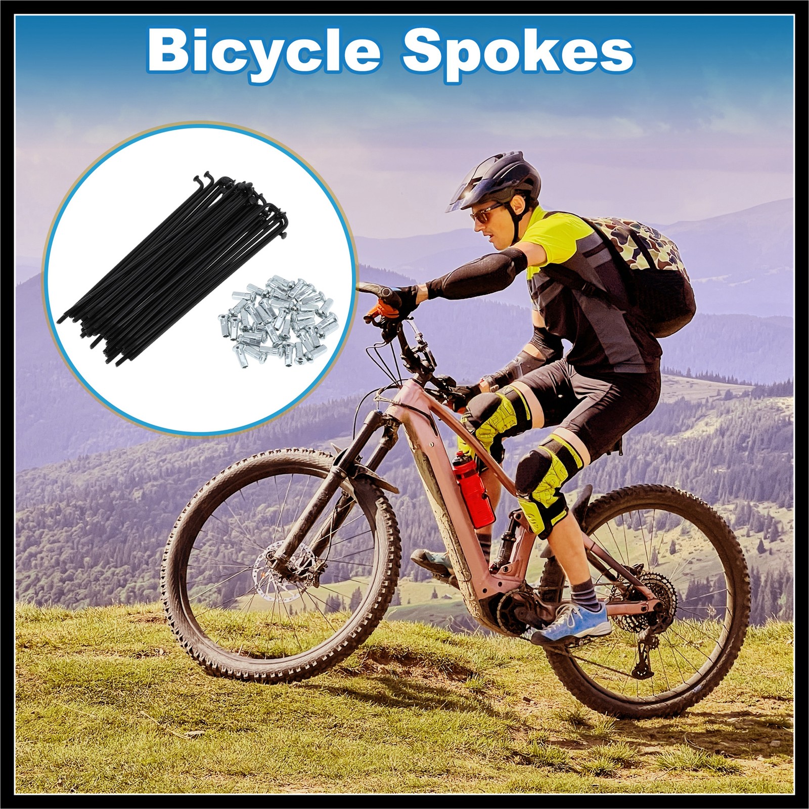 1Set 12G 134mm Length Bicycle Spoke Nipple Carbon Steel Black Universal