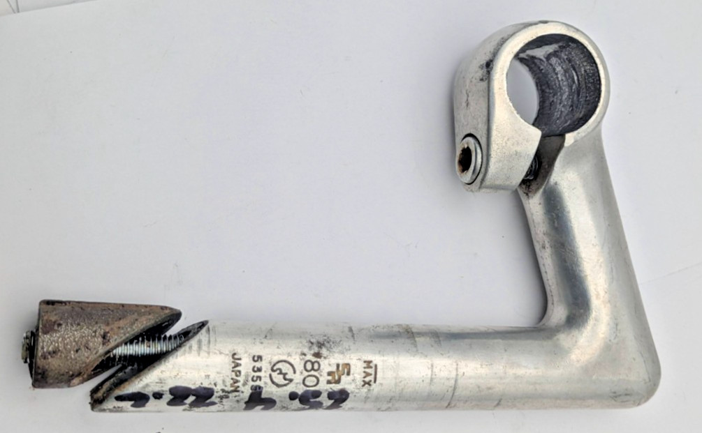 SR CUSTOM QUILL STEM JAPAN 22.2 CLAMP 25.4MM 80MM SILVER ALUMINUM SAKAE 5355