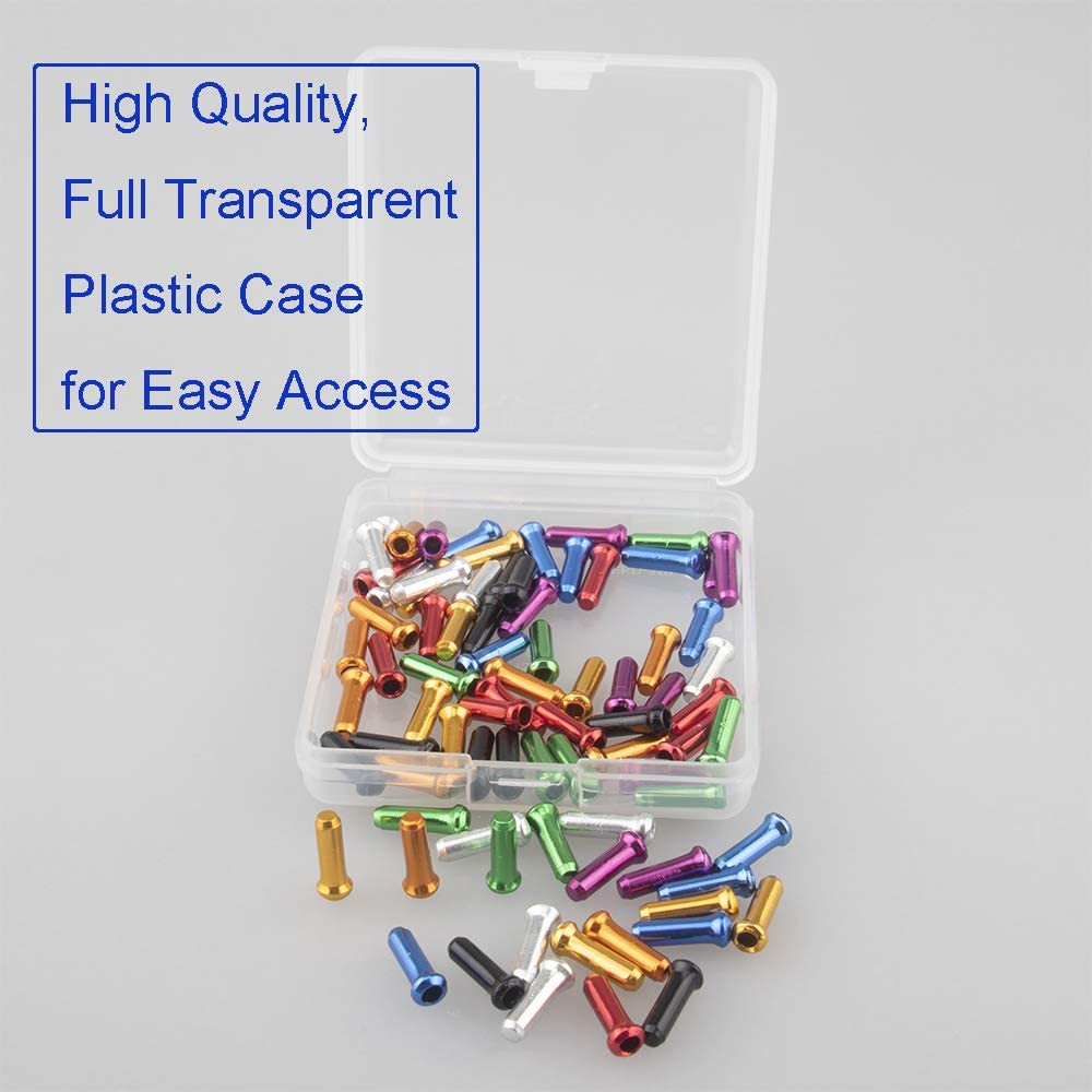 8 Color 80 PCS, Cable End Crimps, Bike Cable End Caps, Alloy Road Mountain Bikes