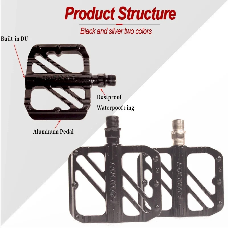 Bicycle Pedals Sealed DU Bearing Flat Pedals for BMX Road Bike Cycling Pedal