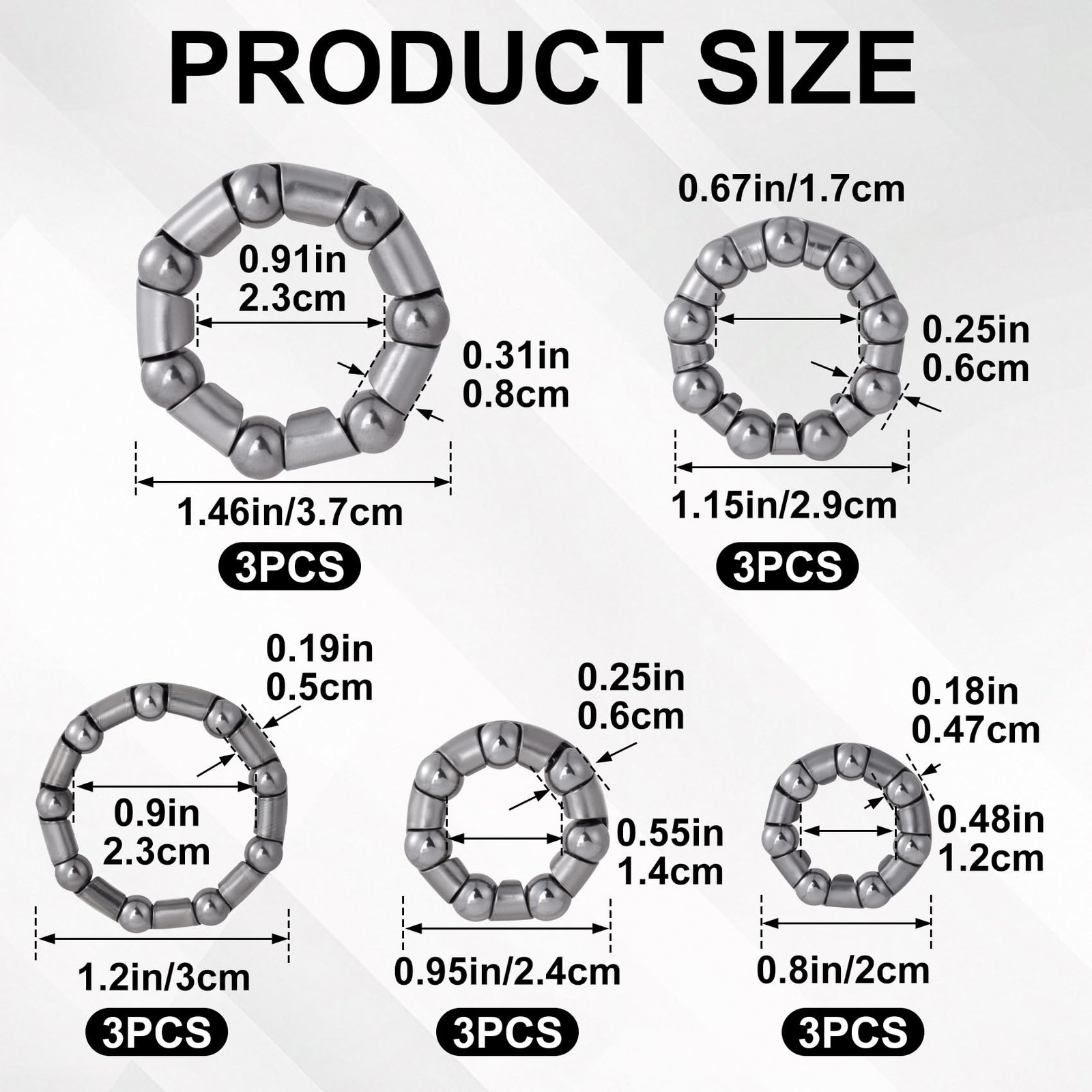 15 Pcs Bicycle Wheel Bearing Loose Steel Balls Assortment Repair Kit Set
