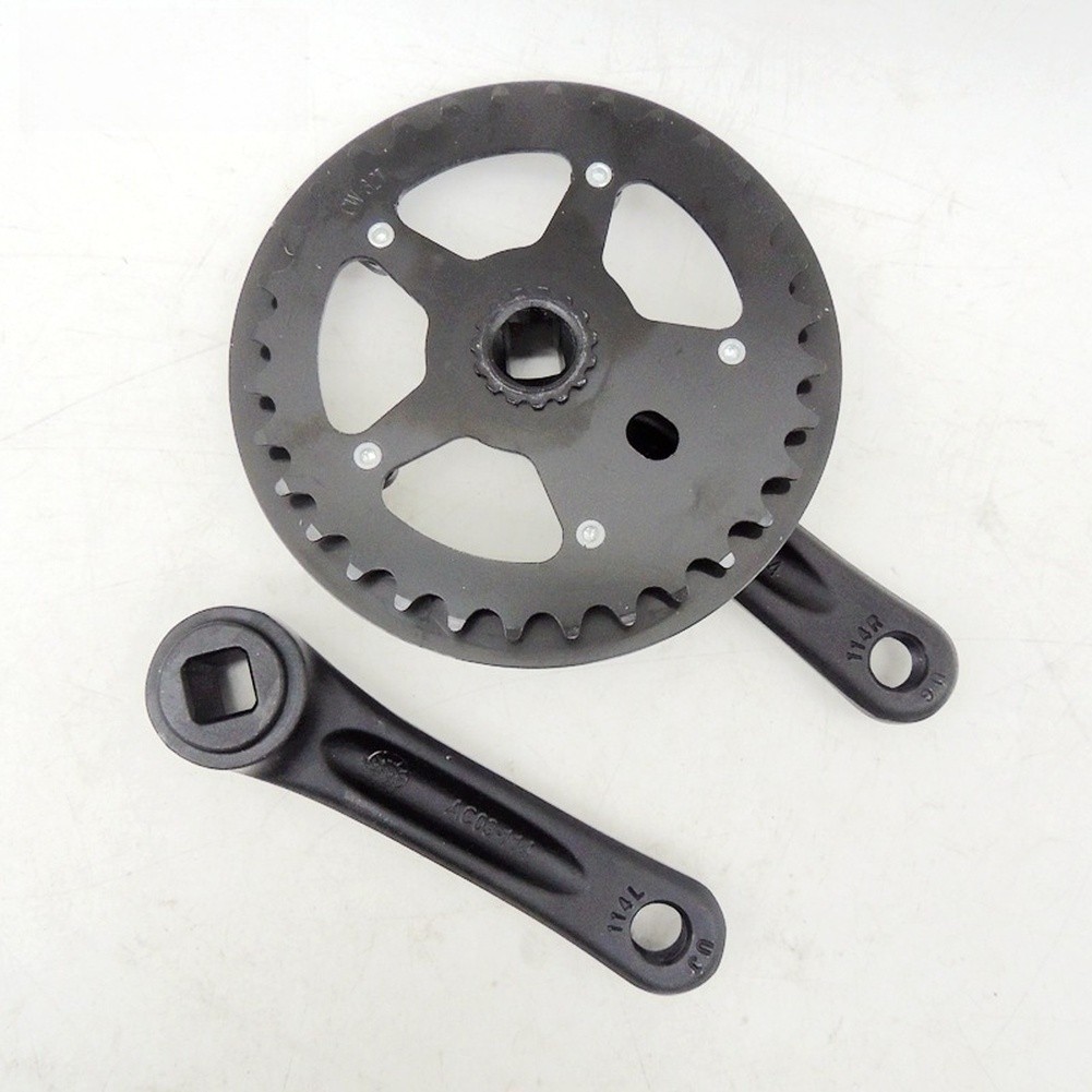 Aluminum Alloy Square Hole Crankset for Bikes with Steel Chainring 127mm