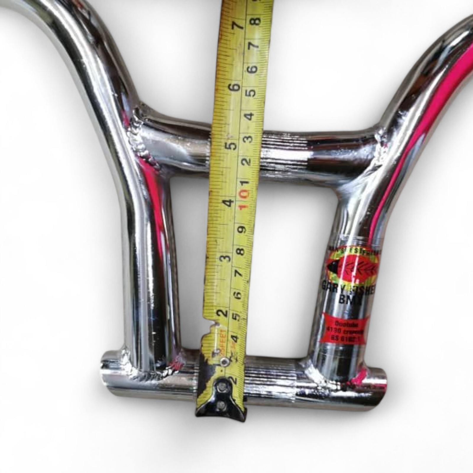 BMX Handlebar Crazy Fish Old School Freestyle Chrome Hi-Ten Steel 1″