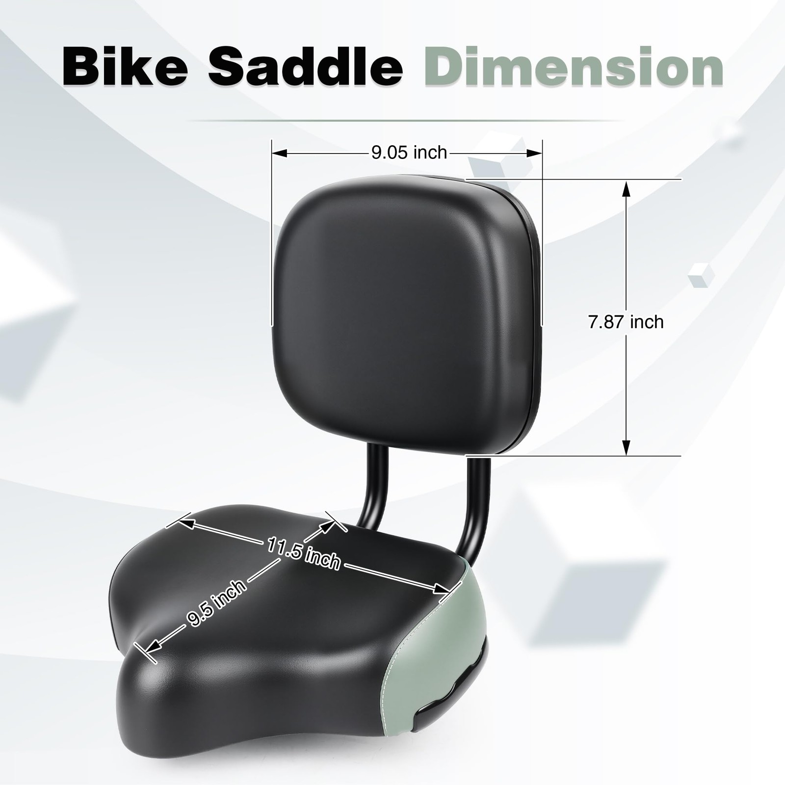 FOMAS Bike Saddle with Backrest Black Adjustable