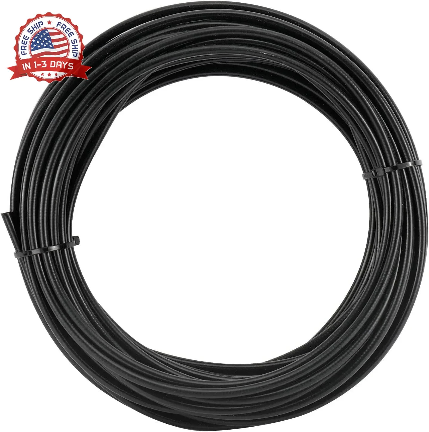 YaeMarine 5mm X 50ft Bicycle/Bike Lined Brake Cable Housing with 30Pcs Cable End