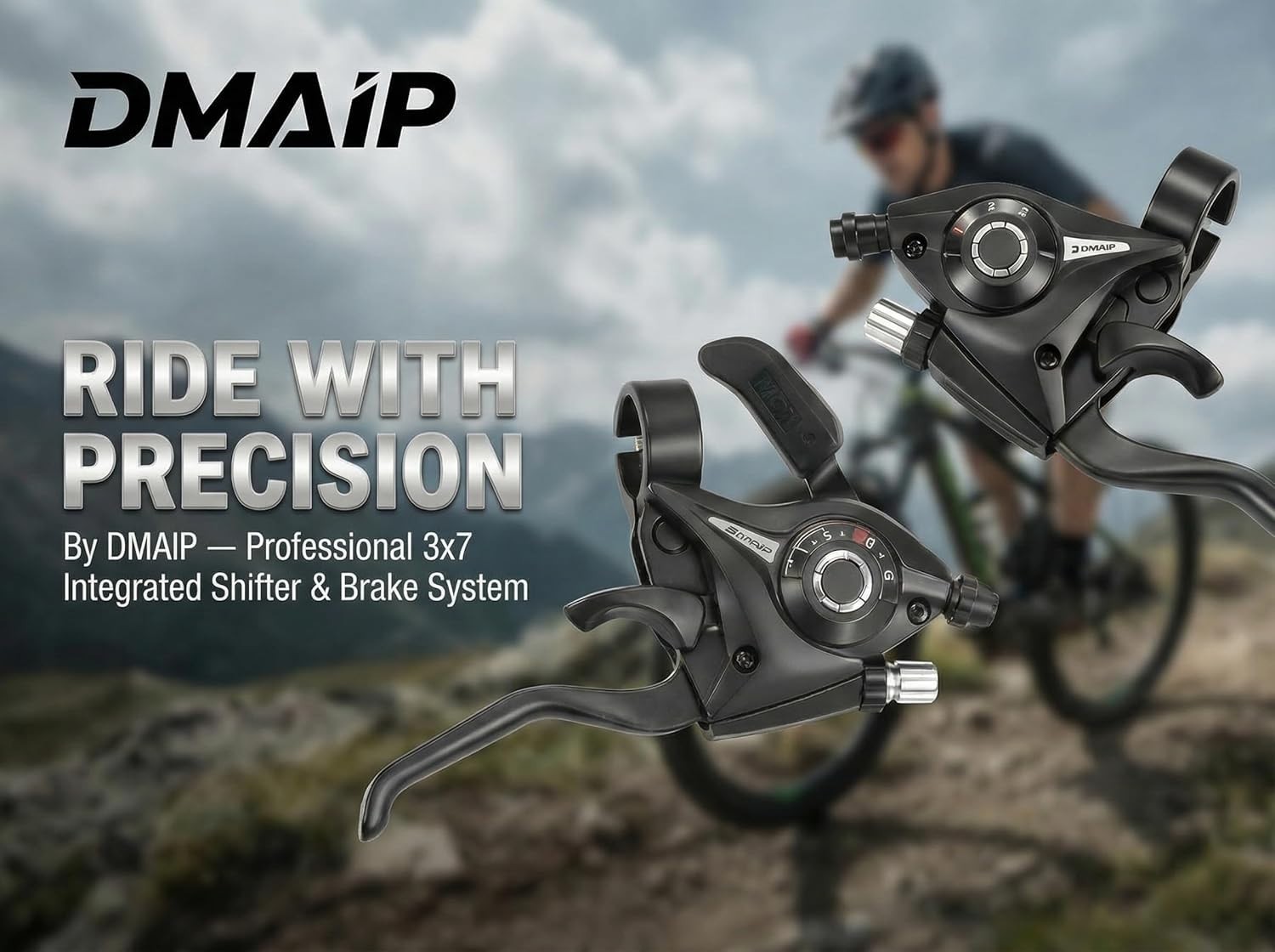 Universal Bicycle Gear Shifter with Ambidextrous Design and Installation Kit