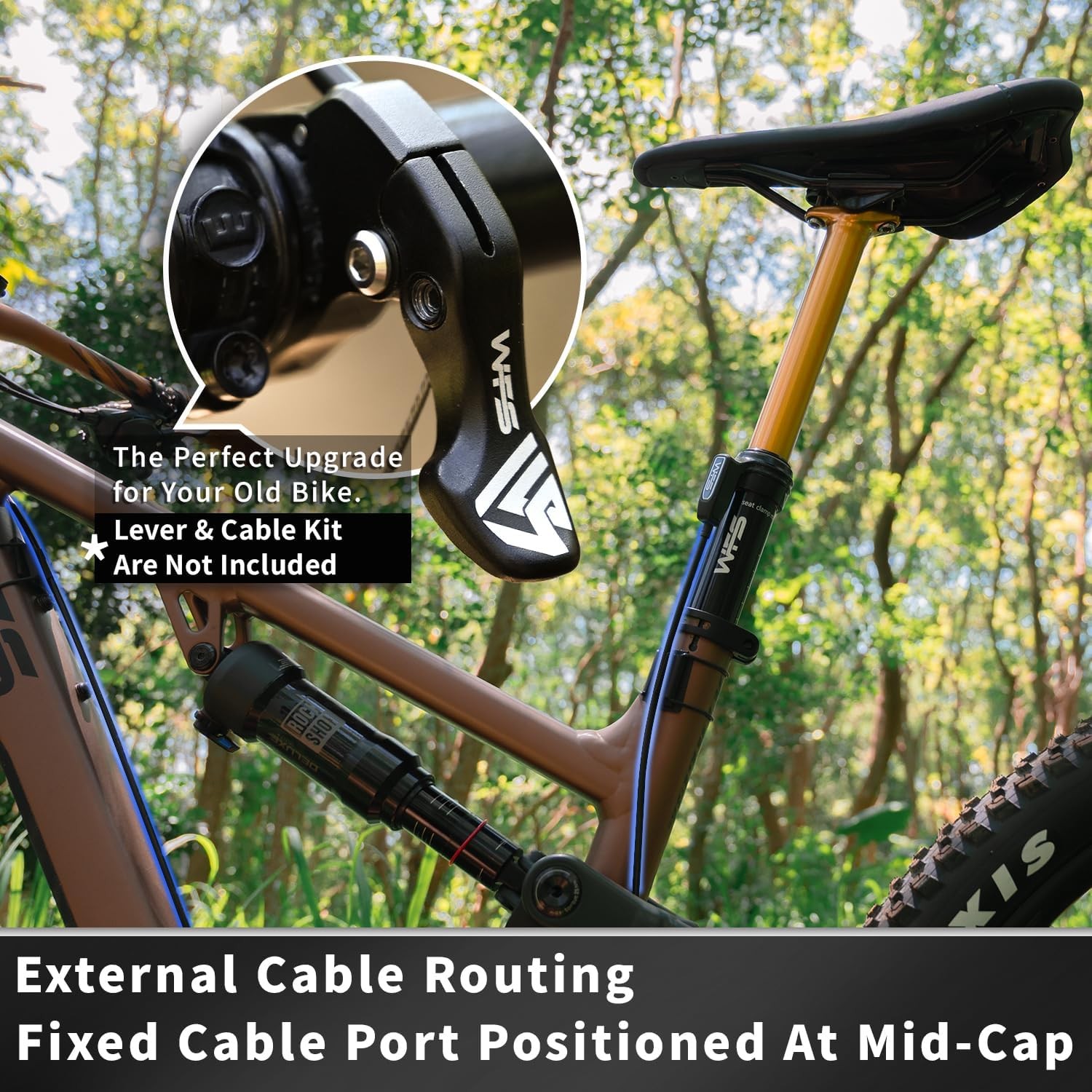 WFS Vresa Dropper Seatpost 30.9x360mm, 100mm Travel, External Routing, Black