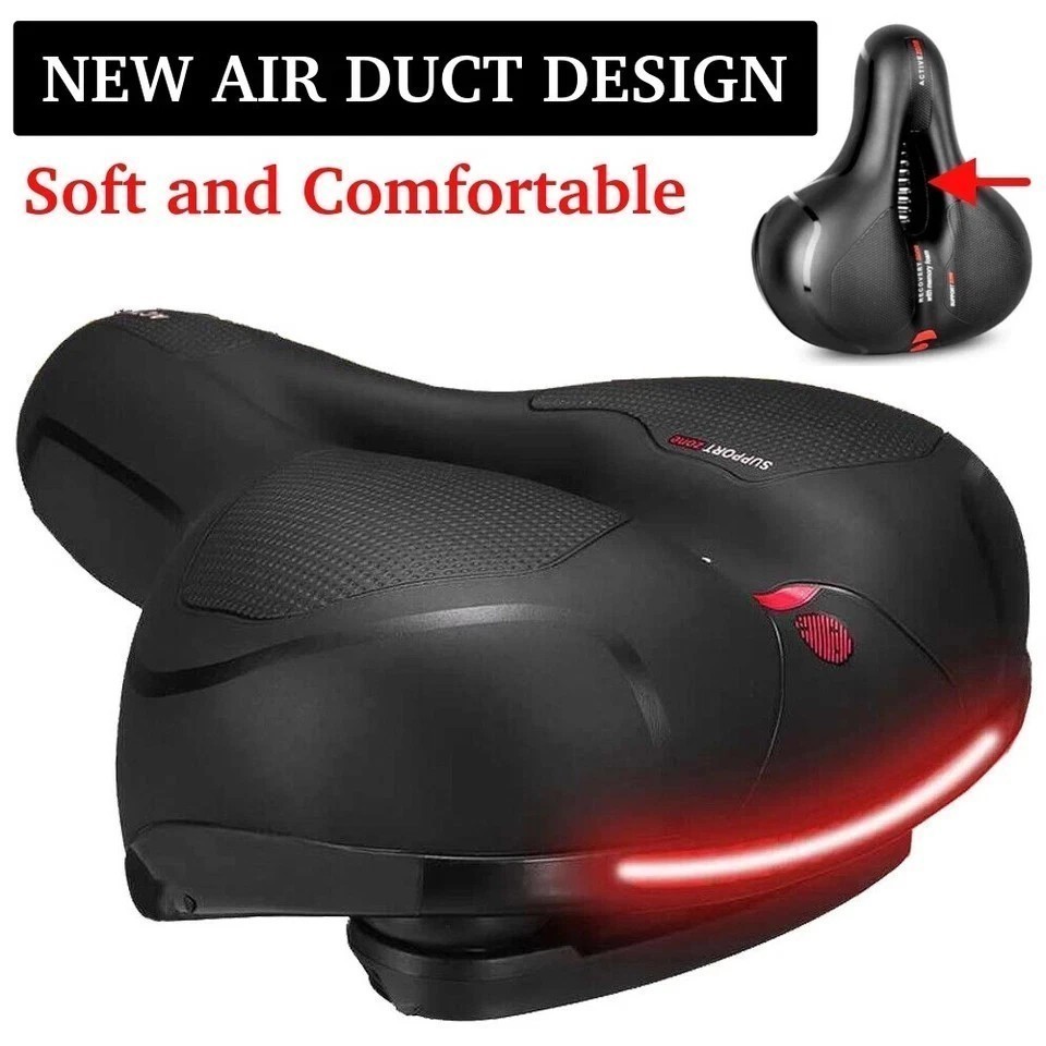 Extra Wide Big Bum Bike Bicycle Saddle Seat Gel Cushion Sporty Soft Comfort Pad.