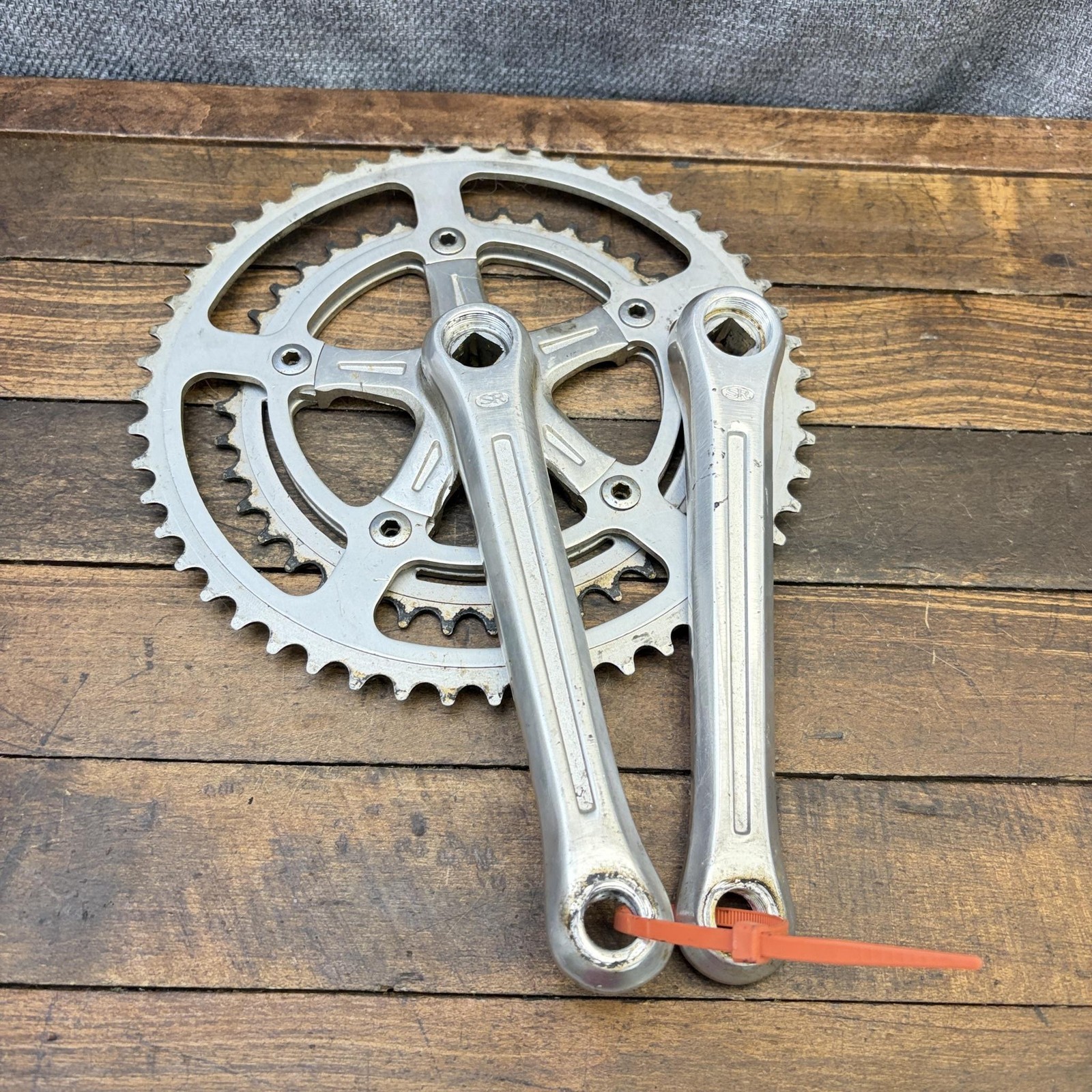 Vintage SR Double Crankset 170mm 118 BCD 52/40T Road Bike Fits 70s Trek
