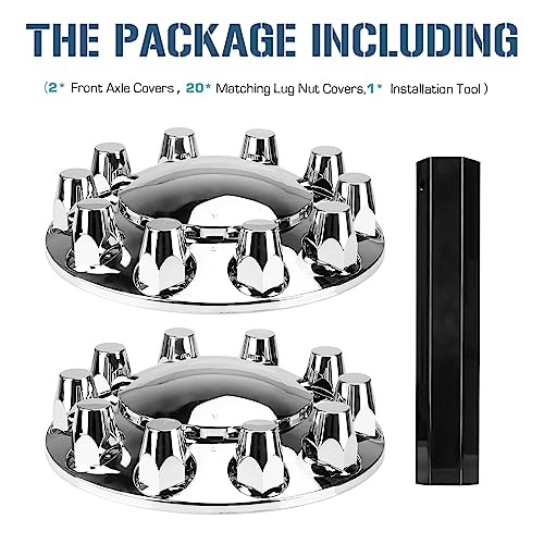 33mm Axle Cover Chromed Thread-On Standart Lug Nut 2 Front Axle Cover (Dome)