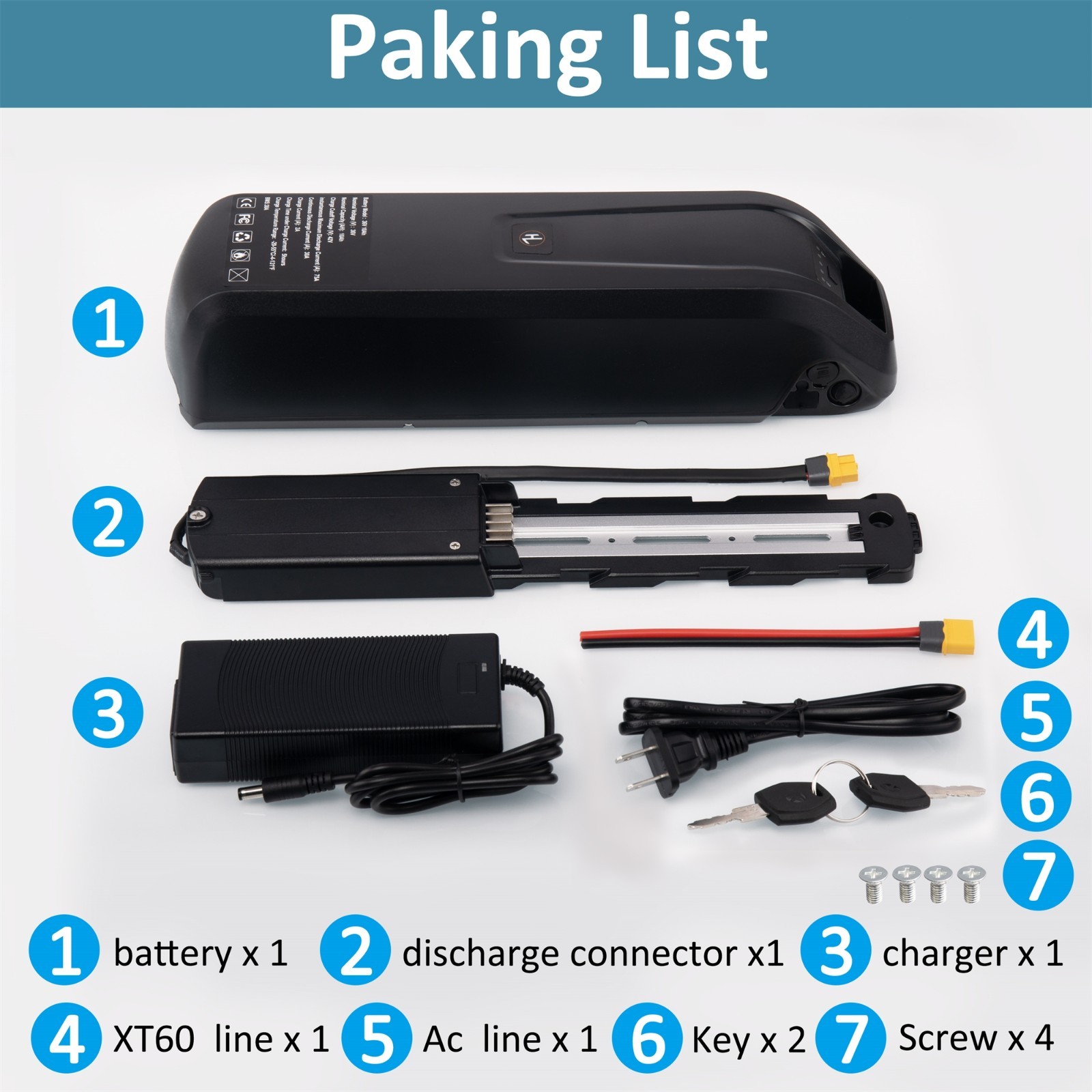 5PIN Hailong 36V 10Ah Liion Battery for Electric Bicycle 750W Motors w/ USB Port