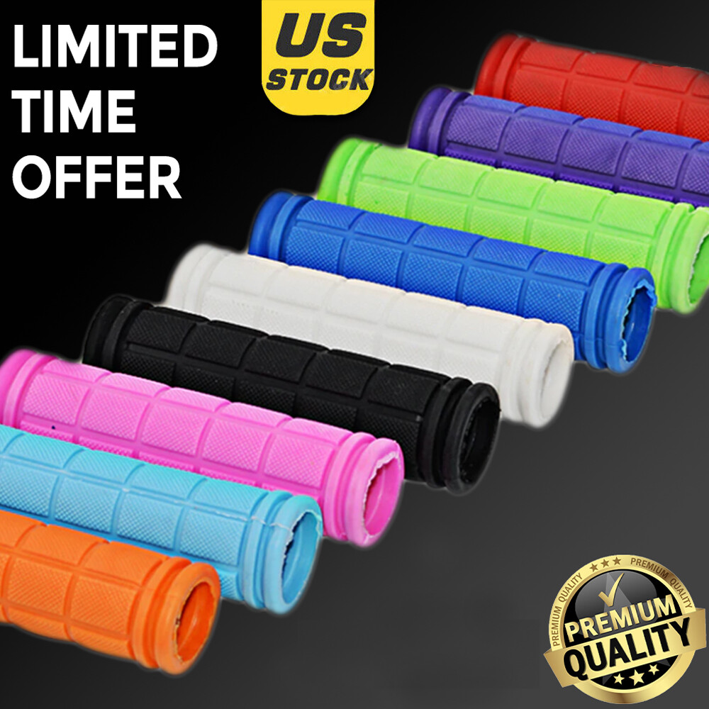 2 PC Mountain Bike Bicycle Cycling Handlebar Anti-Slip Soft Rubber Hand Grips