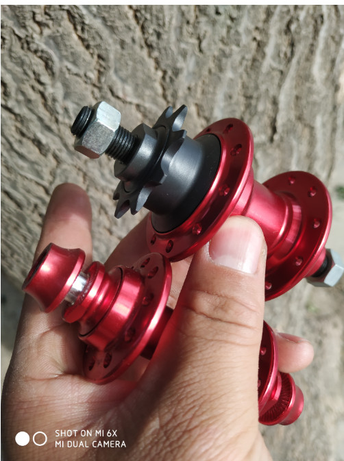Bicycle Hub Set 4 Bearing 20H 9T Sprocket Front 74mm Rear 85mm For Folding Bike