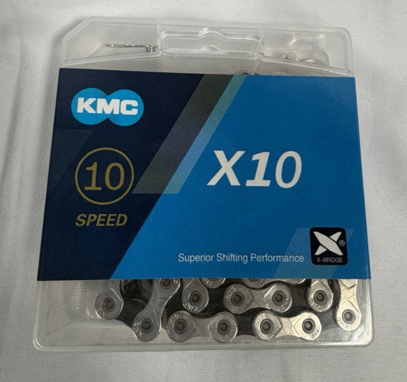 KMC X10 10 Speed Chain 116 Link Silver/Black 1/2″