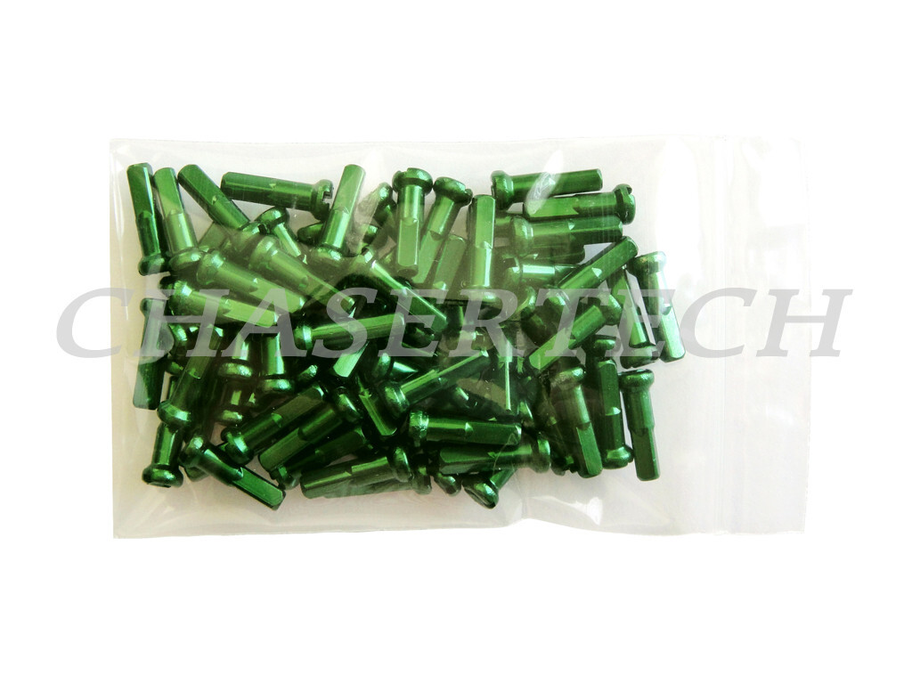 MTB Road BMX Bike 7075 Alloy Spoke Nipples 2.0mm 14G 5/8″ 72 Pcs Green