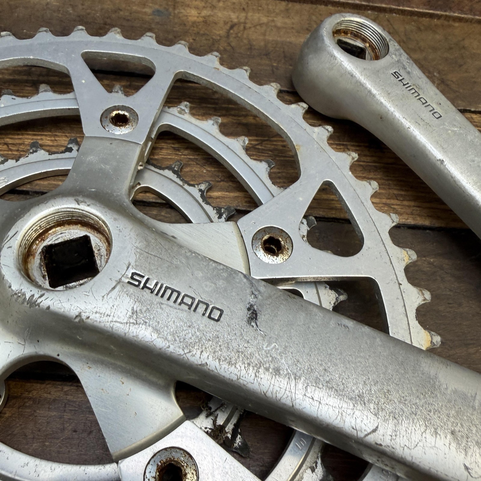 Vintage Shimano Deore XT FC-M730 Crankset 175mm 110 BCD Triple Biopace MTB Japan