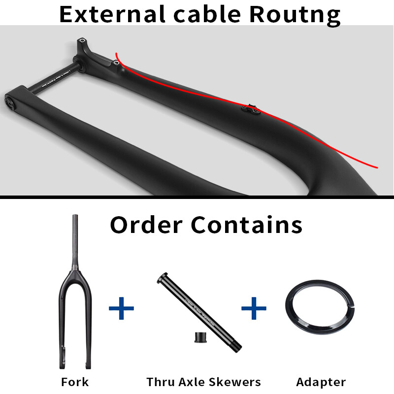 BXT 29er Carbon Mountain Bike Fork Rigid Fork Disc Brake MTB Frok Thru Axle