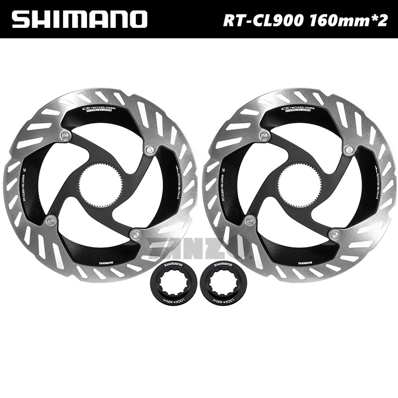 2-Pack Shimano RT-CL900 Center Lock Brake Rotor 140mm or 160mm with Lockring-OE