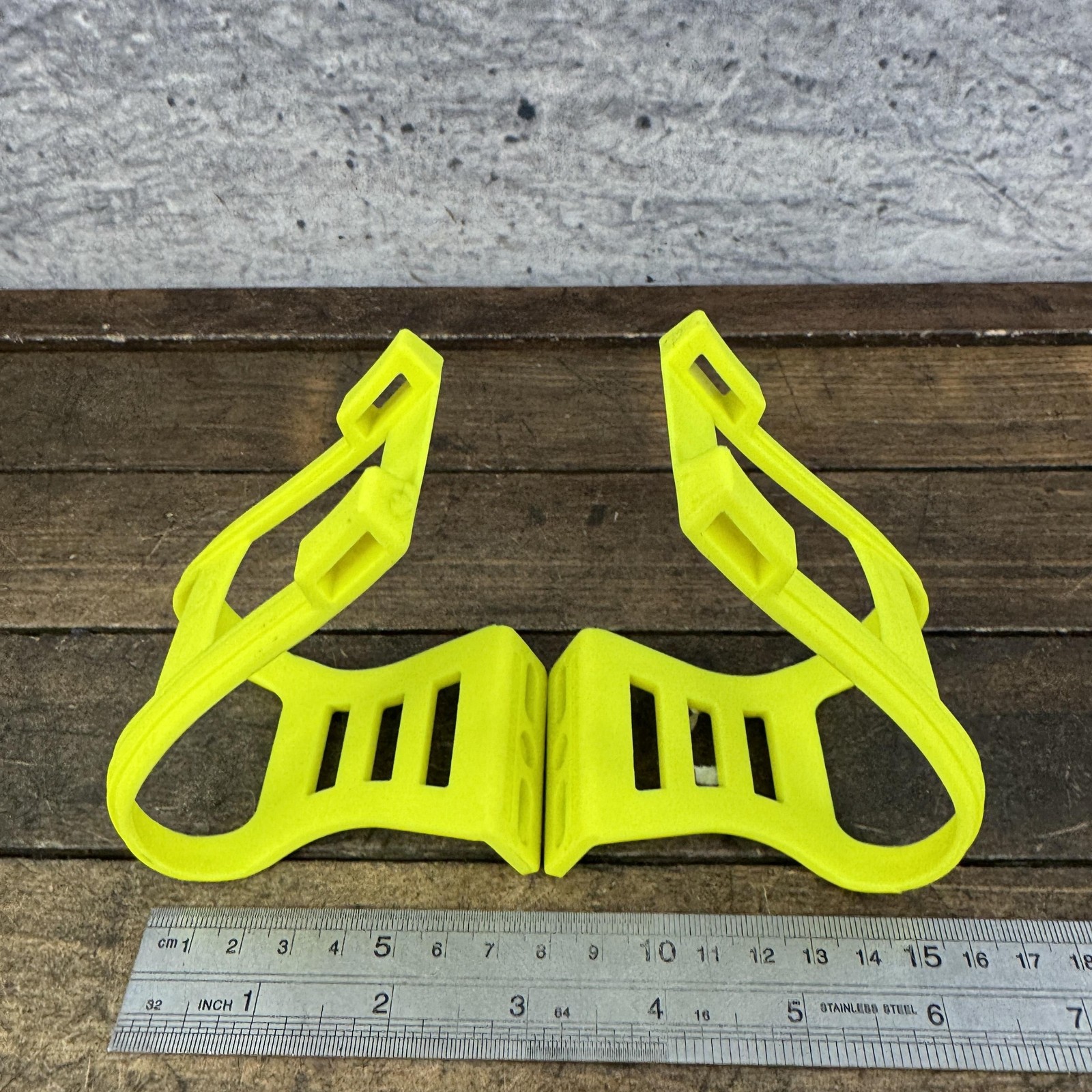 Vintage CatEye TC-200 Toe Clips Neon Yellow NOS Plastic 90s MTB Road Japan