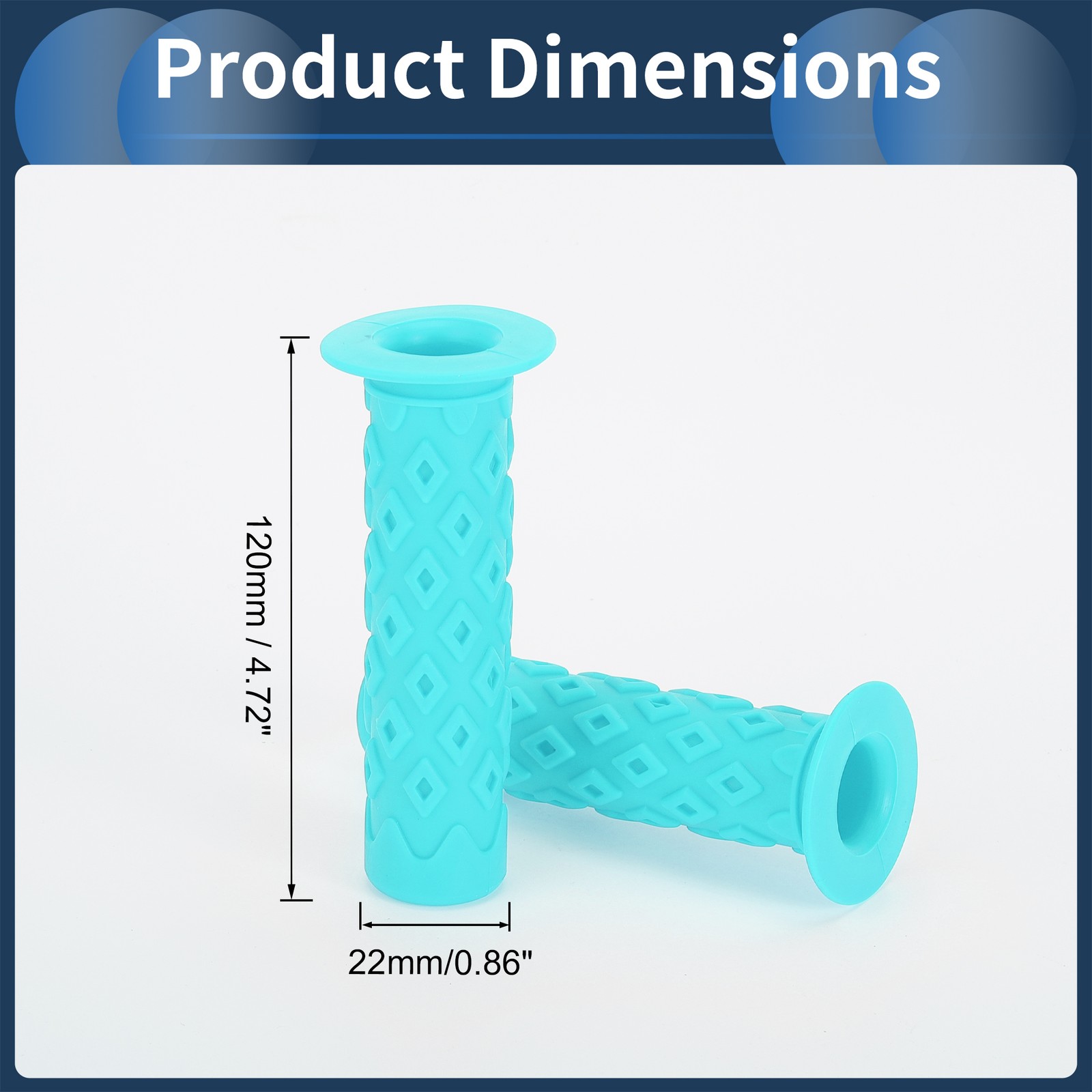 Bike Handlebar Grips Cover 120mm End Grip Protector Rubber Blue Universal 1 Pair