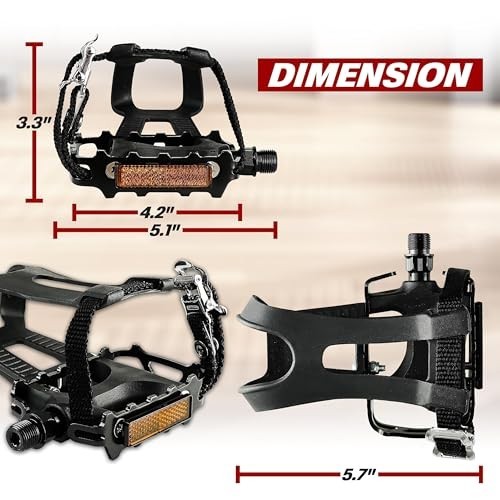 Universal Fit Bicycle Pedals 9/16″ – Non-Slip, Durable & Lightweight for MTB & A