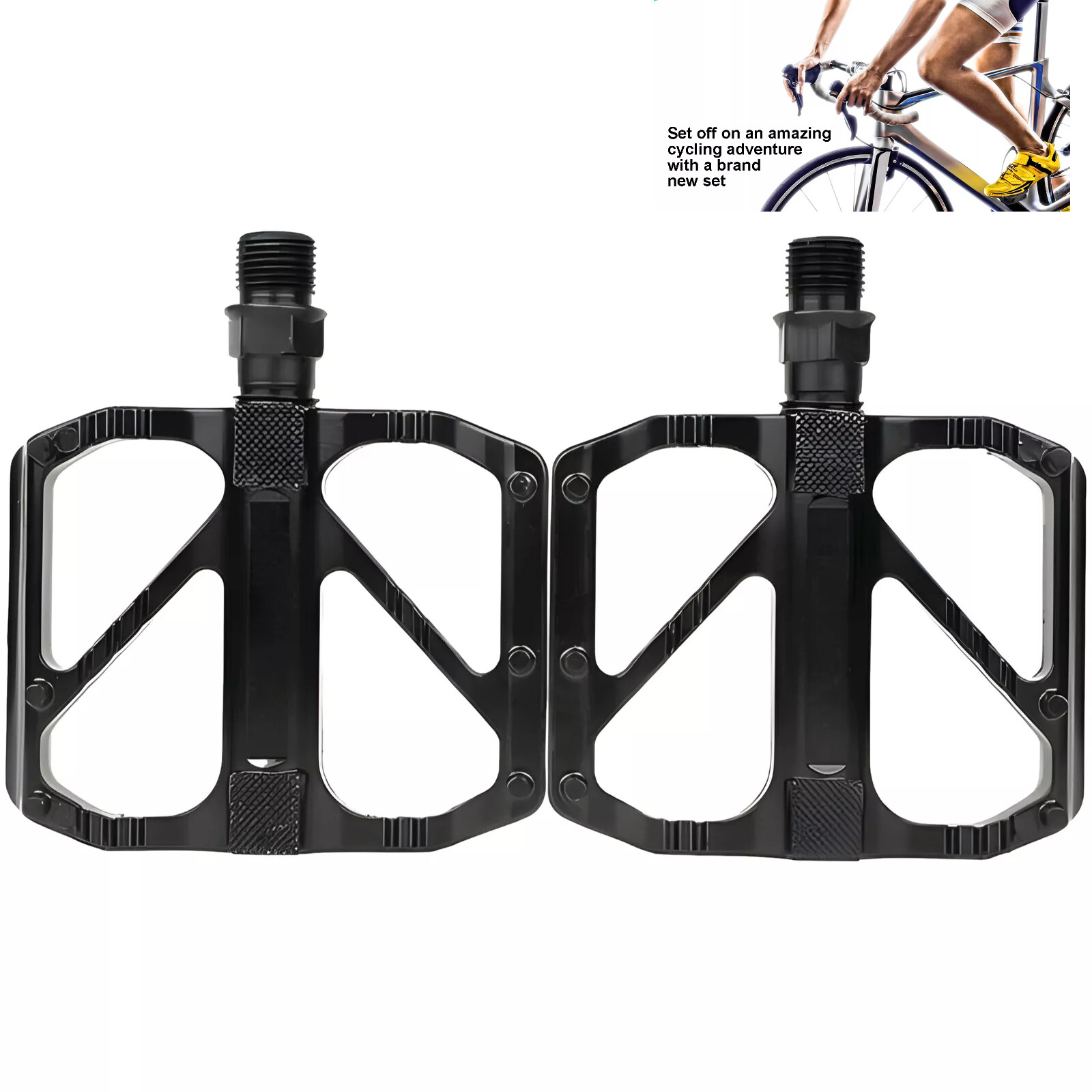 2 Pcs 9/16″ Bike Pedals MTB Road Bicycle Aluminum Alloy Non-Slip Sealed Bearing