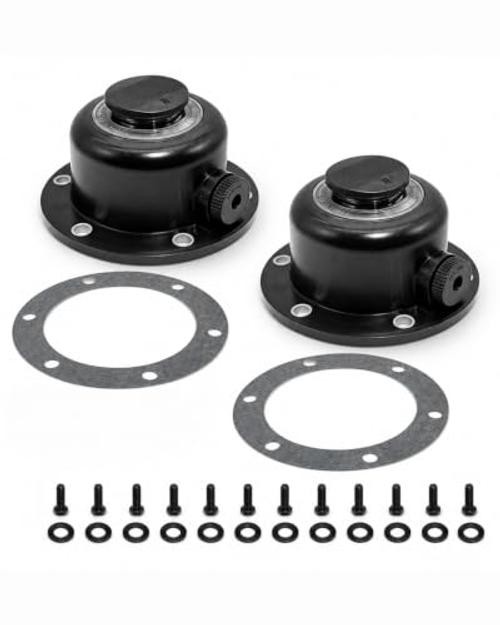 2 Pack Steer Axle Hub Caps, Black, 4.5 in, Replaces 343-4024 1612 1711 | Bolt