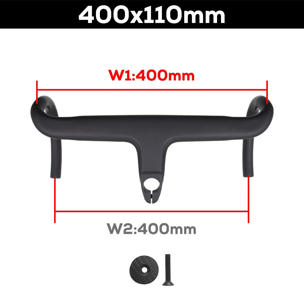 Road Bike Full Carbon Integrated CockpitHandlebar 28.6mm -10° 380-440*90-110mm