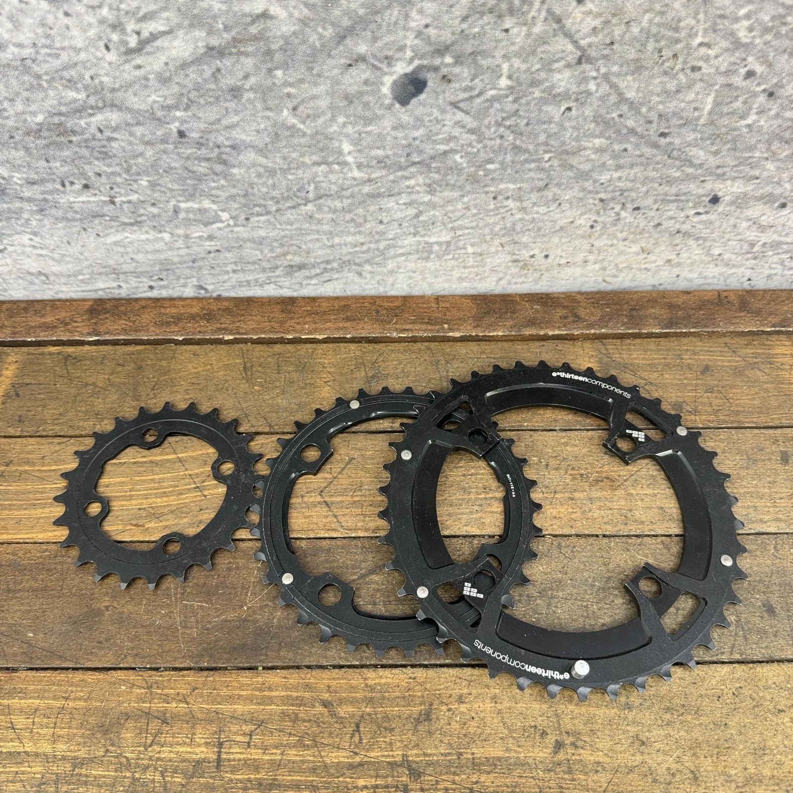 E*thirteen Components Chainring Set 42/34/24T 4-Arm 104 BCD Black MTB Bike