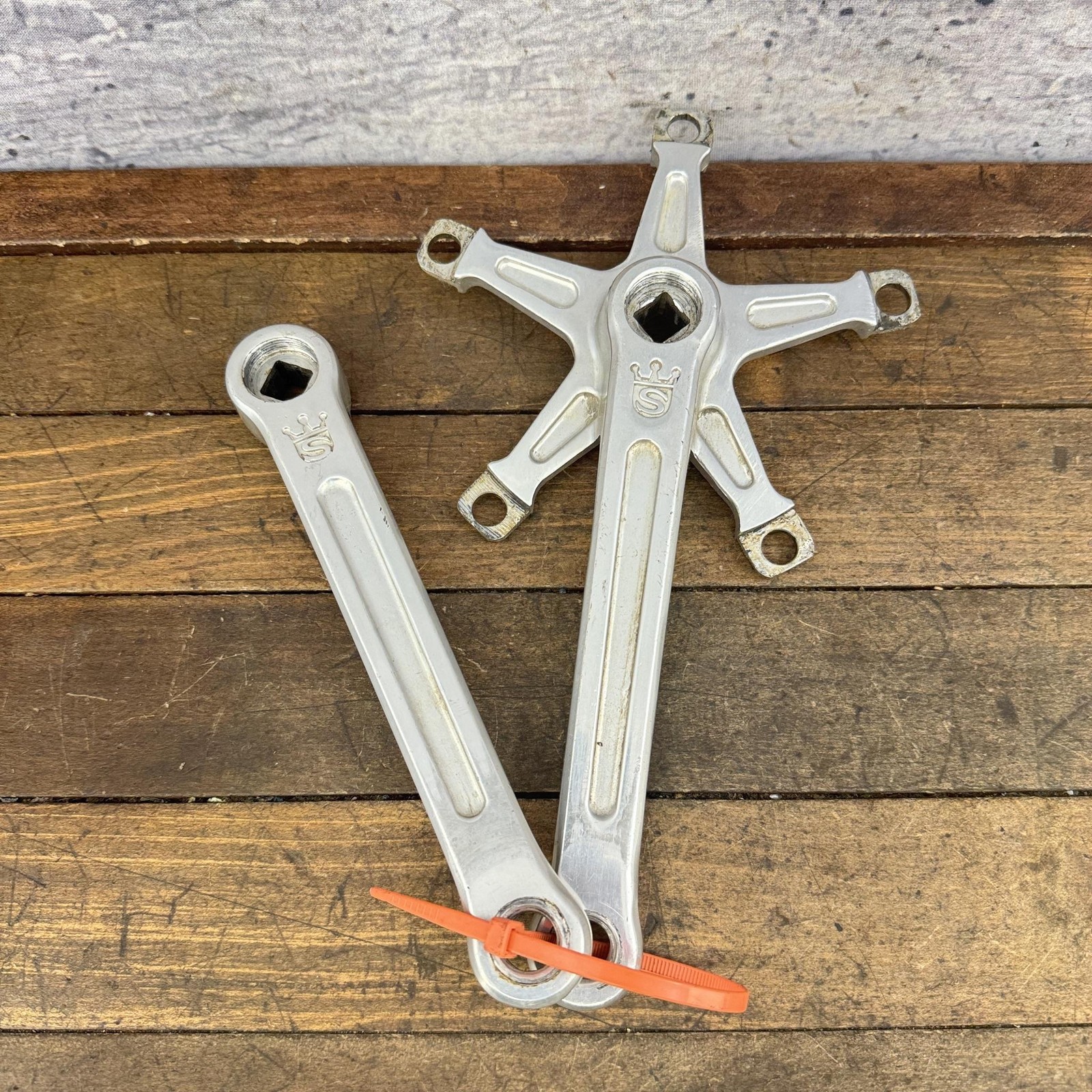 Vintage Sugino Crown Crankset 171mm 144 BCD Old School BMX Arms 5-Arm Alloy