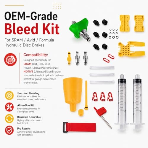 Bike Brake Bleed Kit for SRAM DB4 DB6 DB8 Maven Motive, Mineral Oil Hydraulic