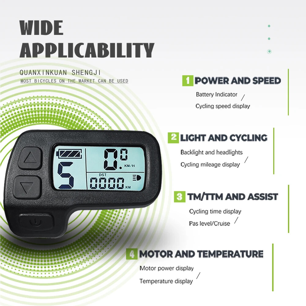 Small Monitor 24V 36V 48V for Controller E-bike Display Waterproof/Ordinary Plug