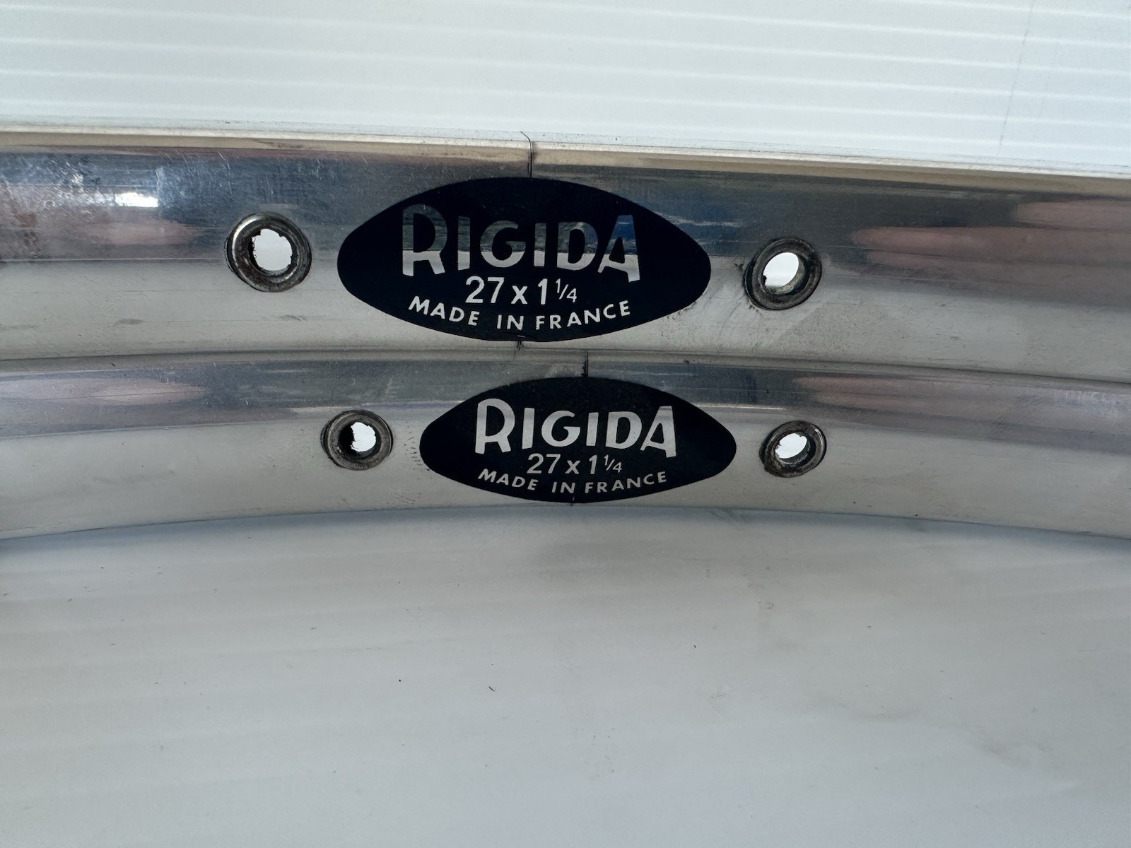 NOS Rigida 27 x 1-1/4 36H Alloy Rim Set Made in France Vintage Road Bike