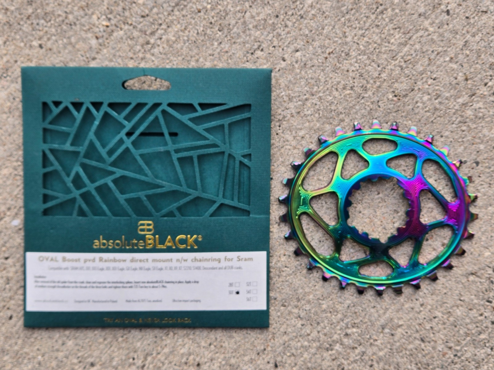 NEW absoluteBLACK Boost Oil Slick Direct Mount N/W Chainring for SRAM 30t