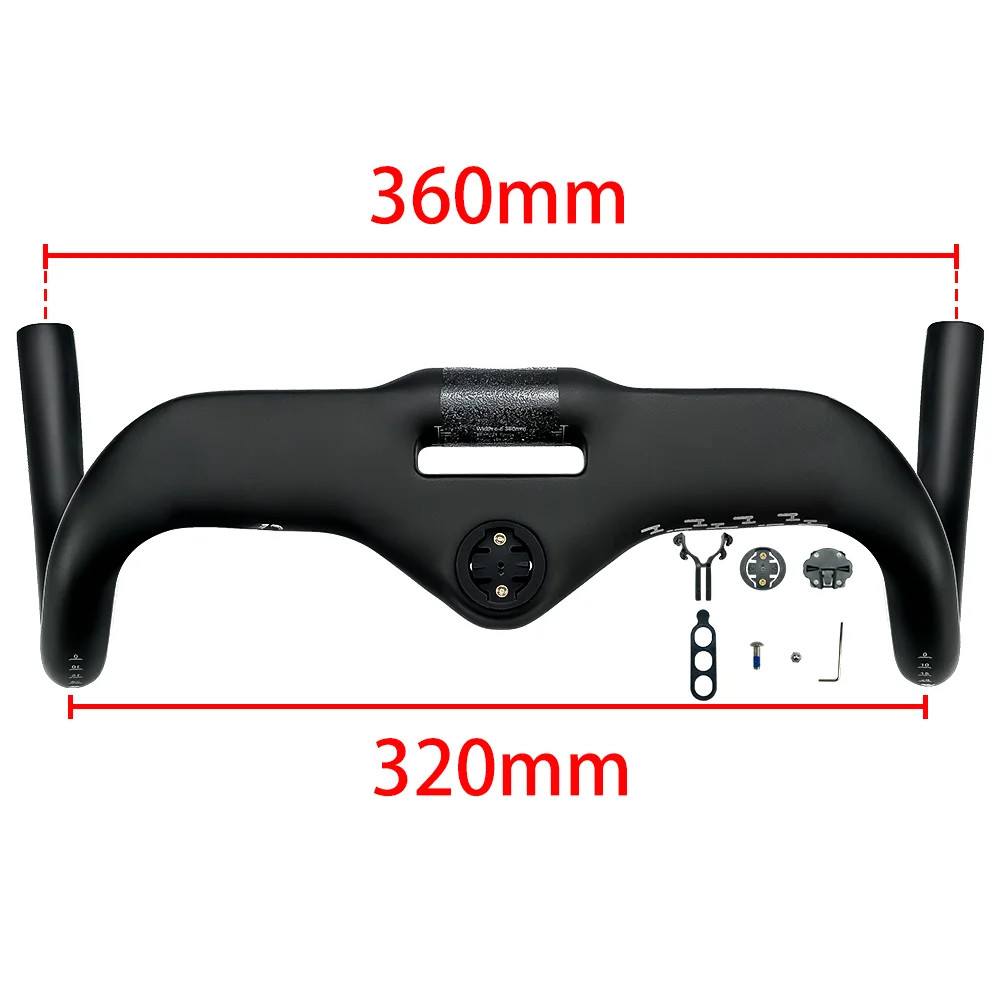 All Carbon Fiber Road Bicycle Handlebar All Internal Cables 31.8mm 360-460mm