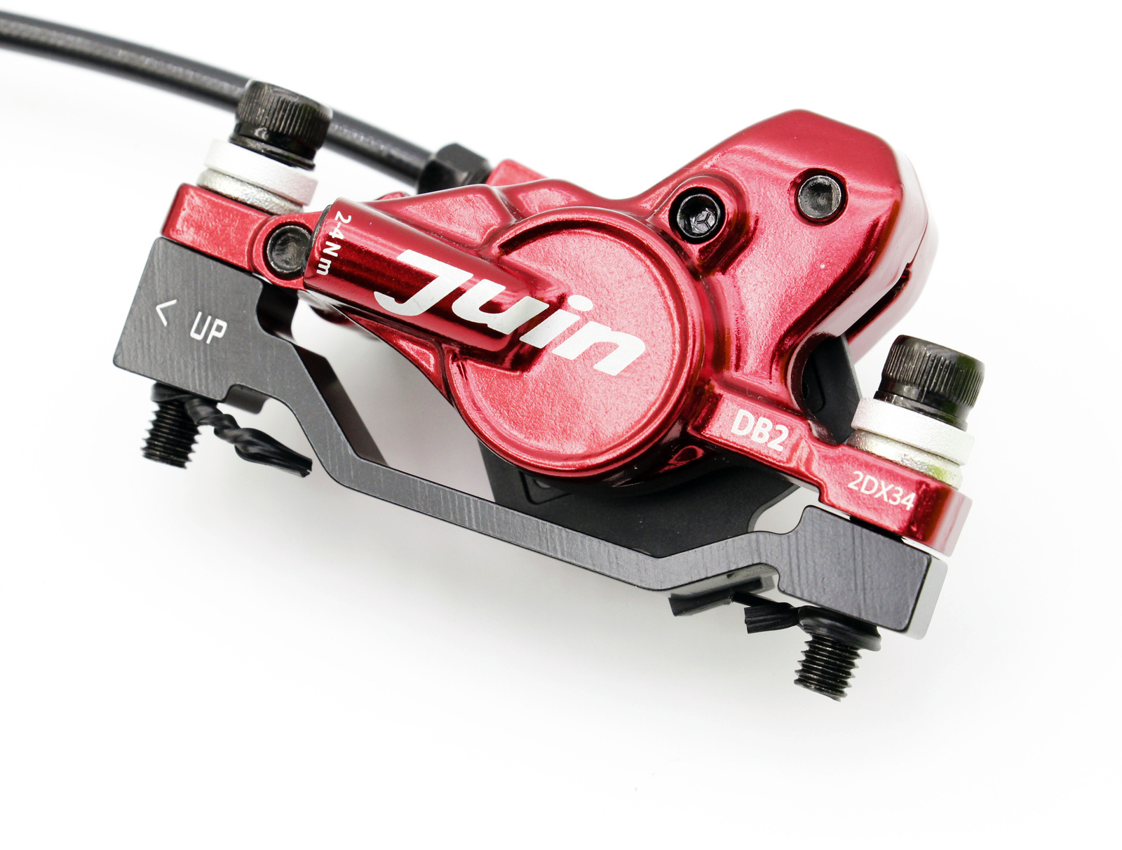 Red Juin Tech DB2 Mountain Bicycle Hydraulic Disc Brakes F/R Set w/ Rotors
