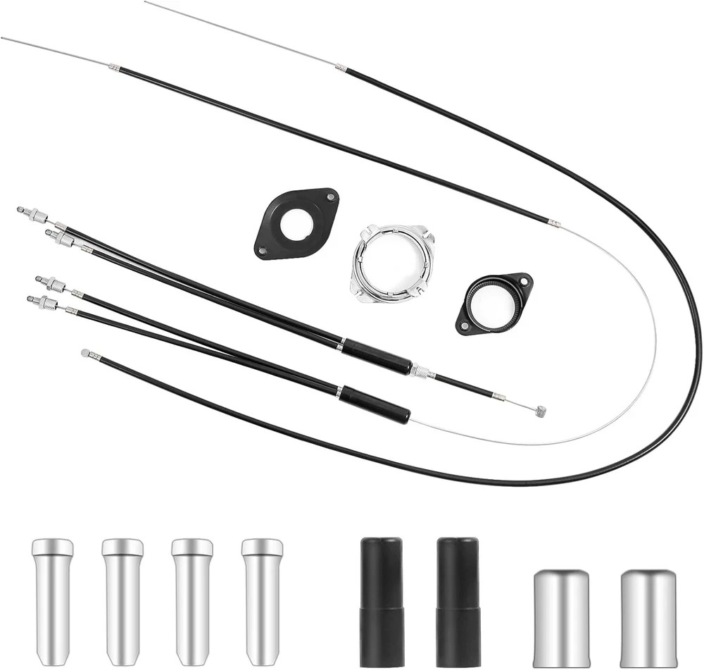 BMX Bike Gyro Brake Cables Front + Rear Upper + Lower Spinner Rotor Set Kit