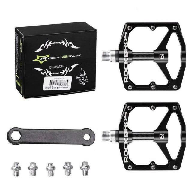 ROCKBROS Bicycle Pedals 9/16″ Carbon Fiber Pedals Sealed Bearing Flat Pedal US