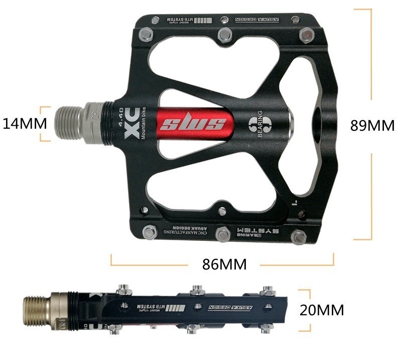 MTB Bicycle Flat Pedals Mountain Bike Non-slip Pedal Aluminum Sealed 3 Bearing