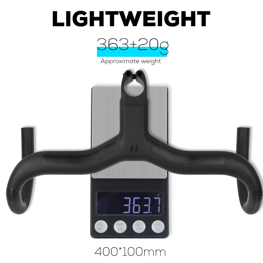-6 Degree Aero Carbon Fiber Road Bike Drop Bar 380-440mm Di2 Compatible