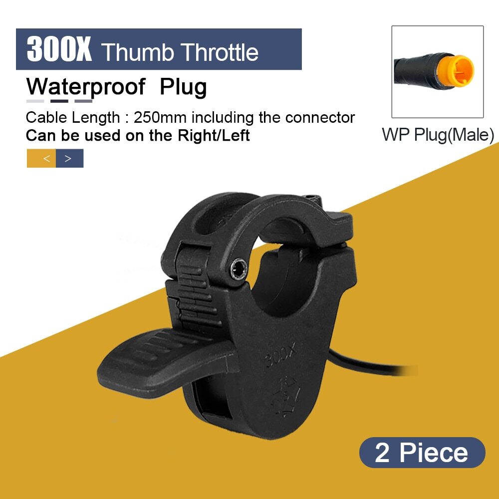 E-bike Thumb Throttle 3Pin Waterproof SM Connector Electric Scooter Accelerator