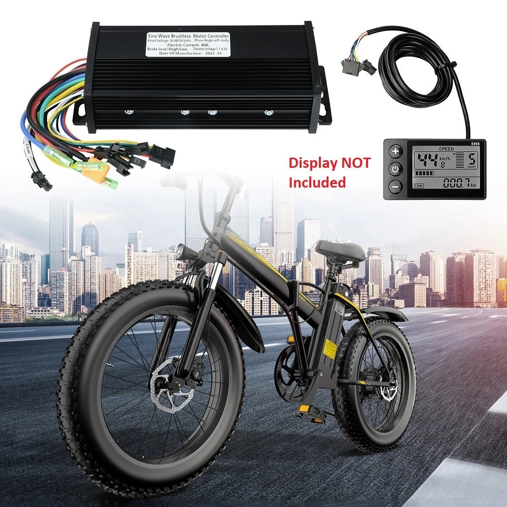 36V 48V 52V 60V 40A Black Gold Sine Wave Brushless Motor Controller 1kW-2kW UART
