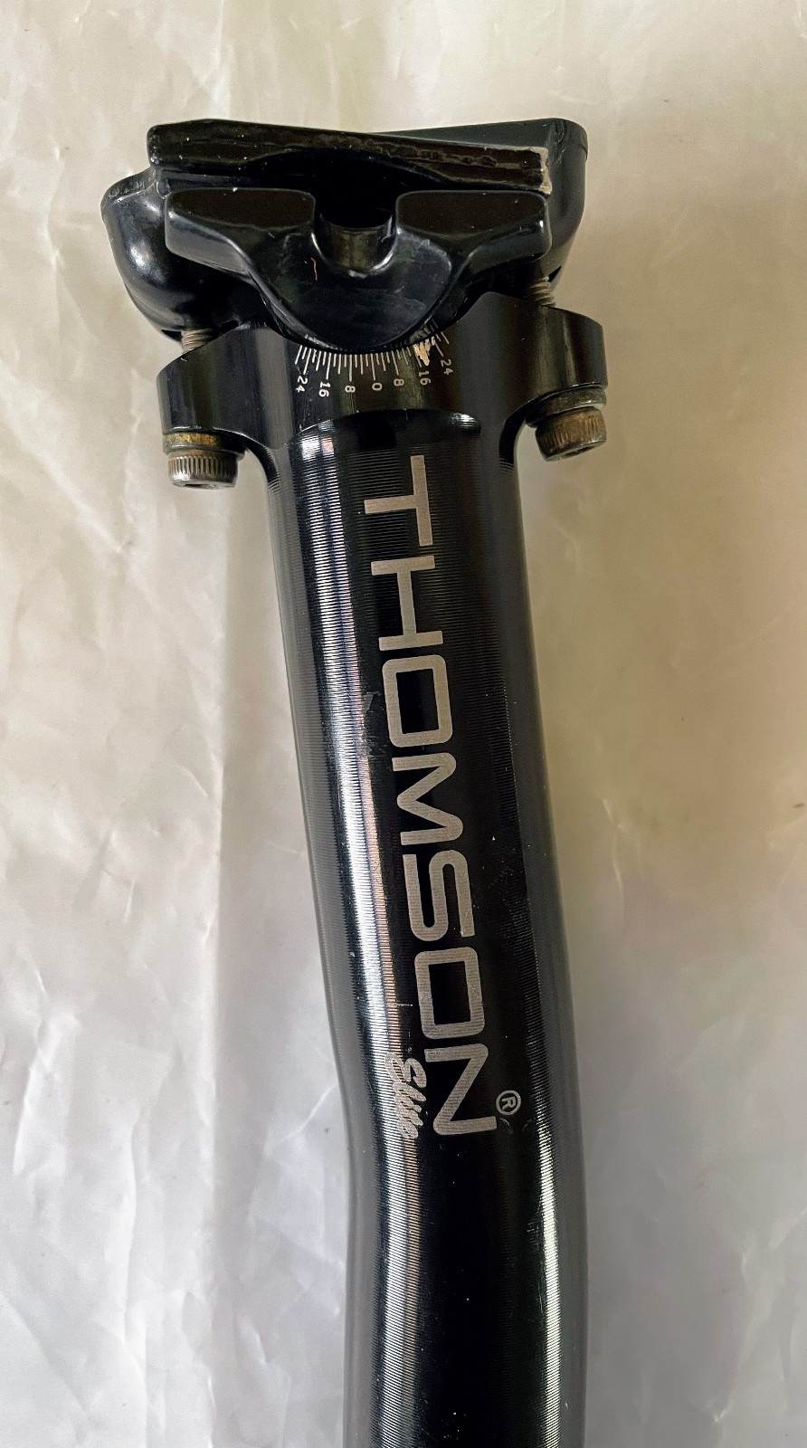 Black Thomson Elite Setback Seatpost SP-E128 30.9mm x 367mm