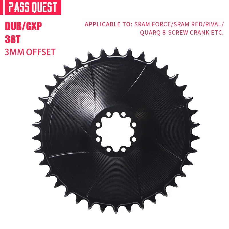 PASS QUEST Direct Mount Chainring 3MM OFFSET For 8-bolt Crank 28-38T