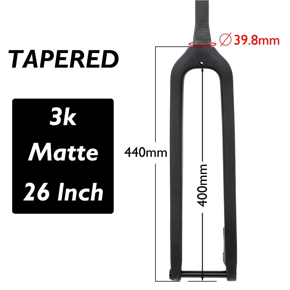 26/27.5/29 Inches Carbon MTB Fork Thru Axle 15*100mm Straight/Conical Disc Brake